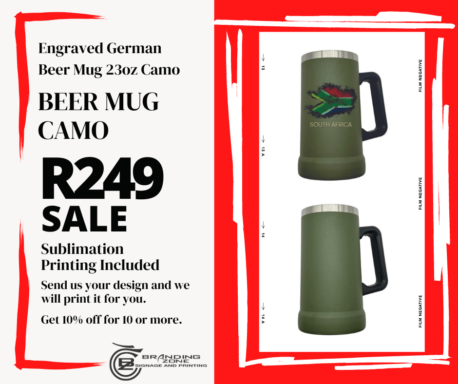 Engraved German Beer Mug 23oz Camo - Image 2