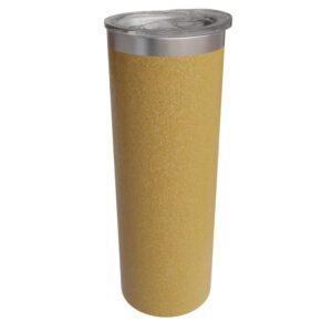 Double wall 20oz glitter stainless steel gold skinny tumbler