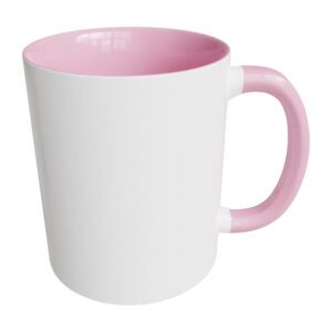 Pink white sublimation mugs