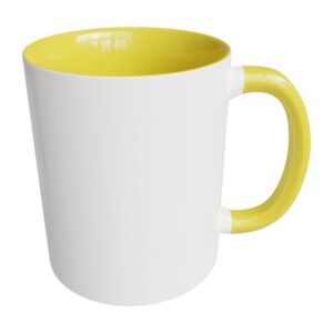 Yellow white sublimation mugs