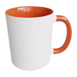 Orange white sublimation mugs