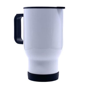 White travel mug