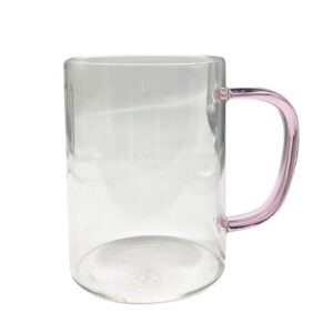 450ml Pink Handle Fine Glass Mug