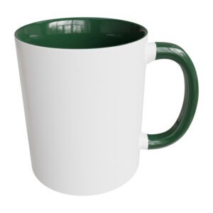 Green white sublimation mugs