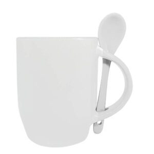 White mug with spoon