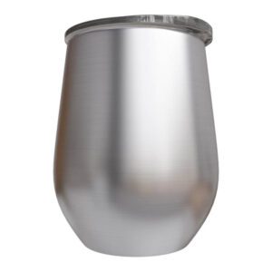 Double wall silver stainless steel wine tumbler